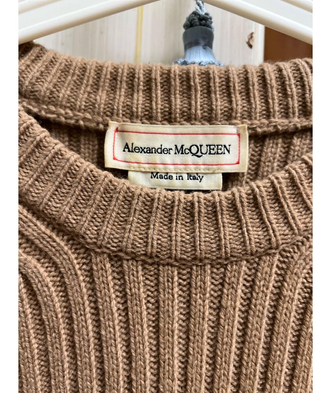 ALEXANDER MCQUEEN Бежевый шерстяной джемпер / свитер, фото 2