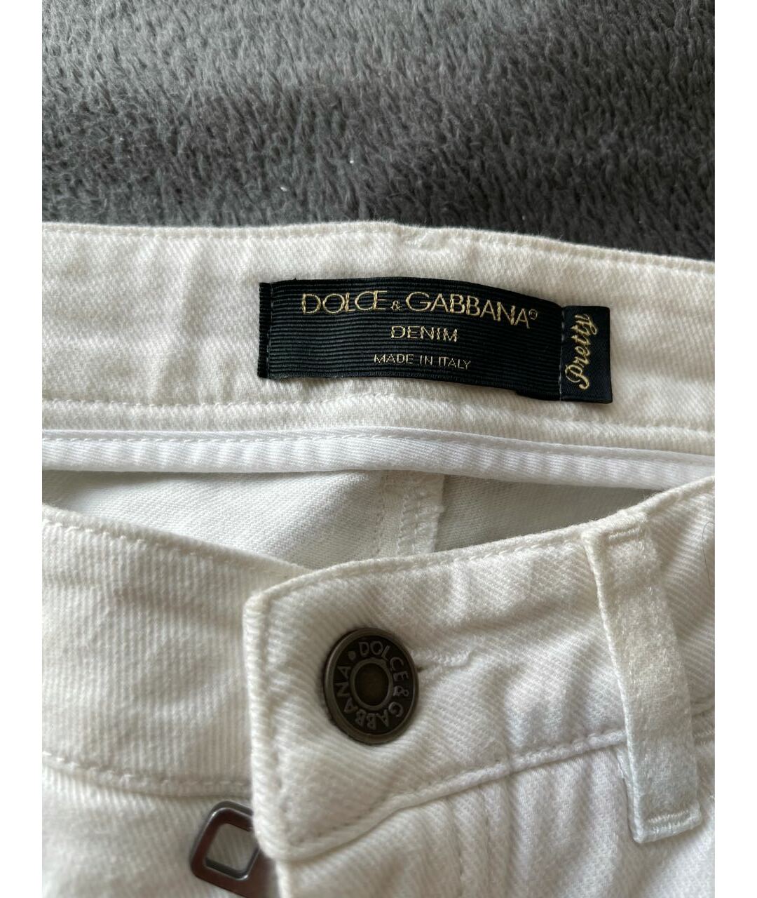 DOLCE&GABBANA Белые хлопко-эластановые джинсы слим, фото 3