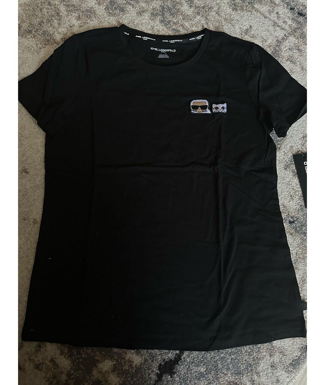 KARL LAGERFELD Черная хлопковая футболка, фото 6