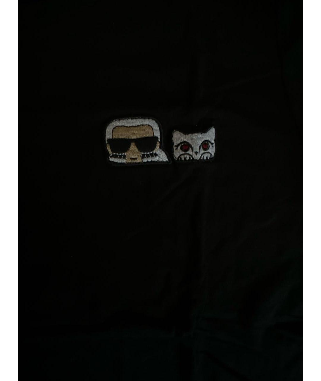 KARL LAGERFELD Черная хлопковая футболка, фото 3