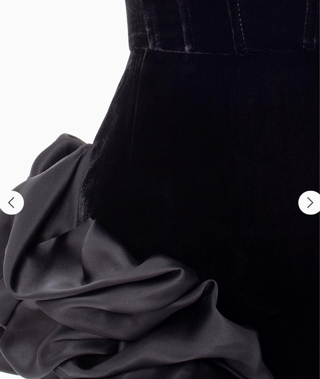 YVONNE LEON Черное бархатное вечернее платье, фото 3