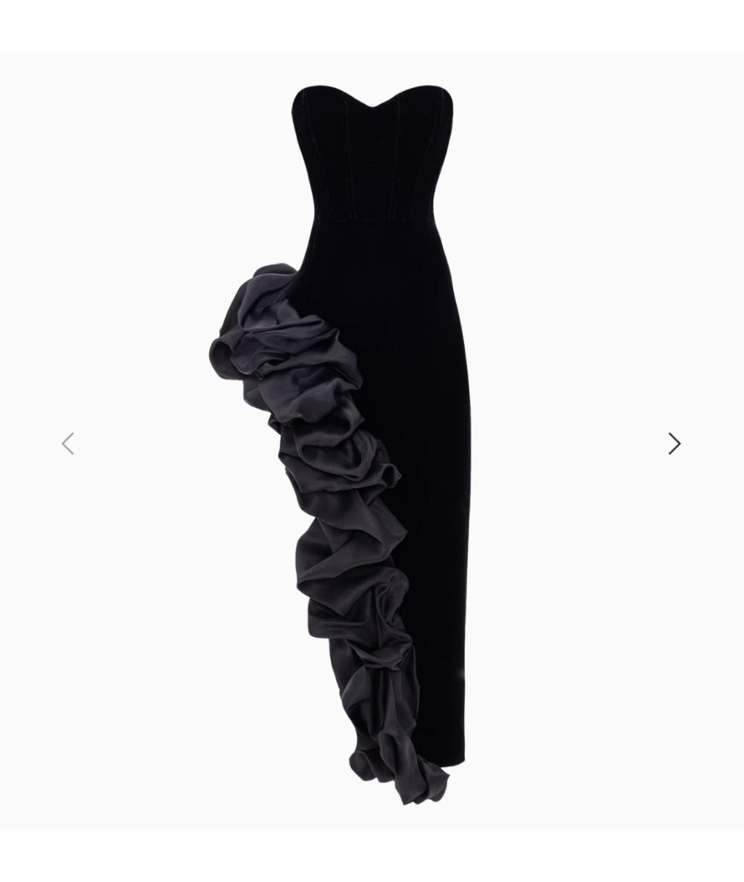 YVONNE LEON Черное бархатное вечернее платье, фото 5