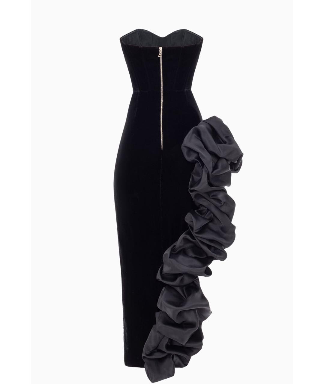 YVONNE LEON Черное бархатное вечернее платье, фото 2