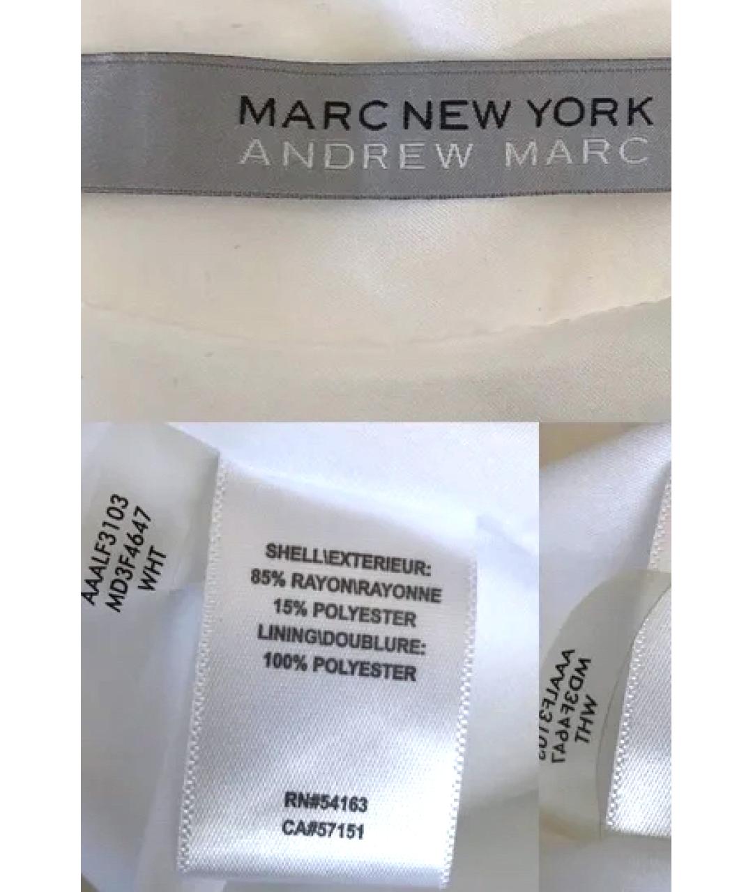 ANDREW MARC NEW YORK Белое вискозное повседневное платье, фото 4