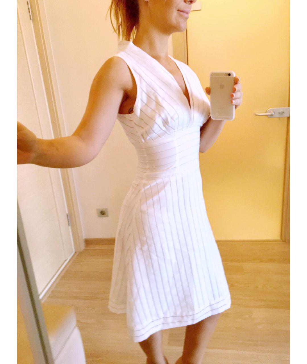 ANDREW MARC NEW YORK Белое вискозное повседневное платье, фото 3