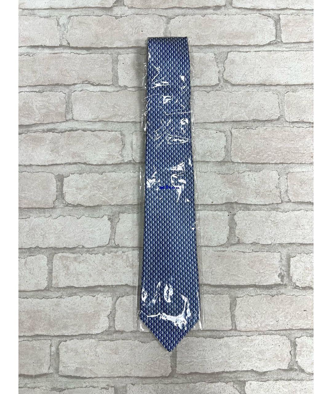 KITON Голубой шелковый галстук, фото 4