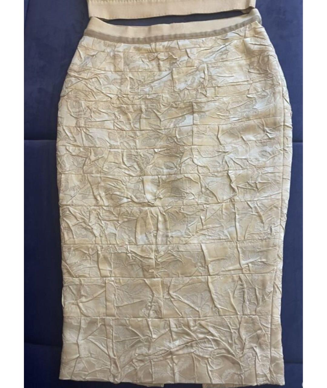LOUIS VUITTON PRE-OWNED Бежевый шелковый костюм с юбками, фото 2
