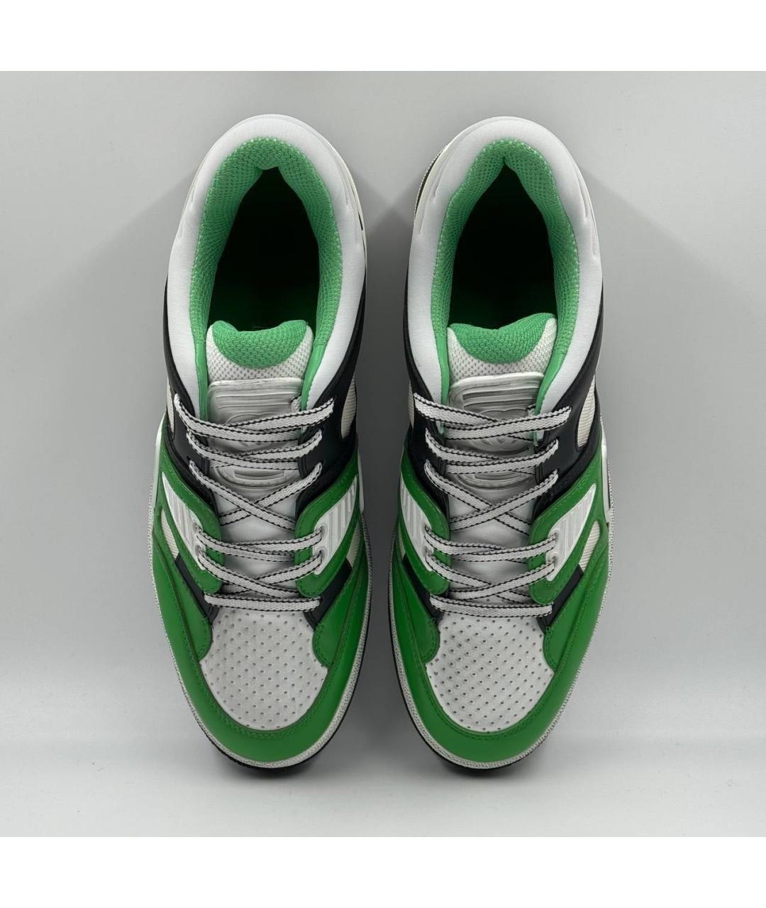 GUCCI Зеленые кожаные низкие кроссовки / кеды, фото 3