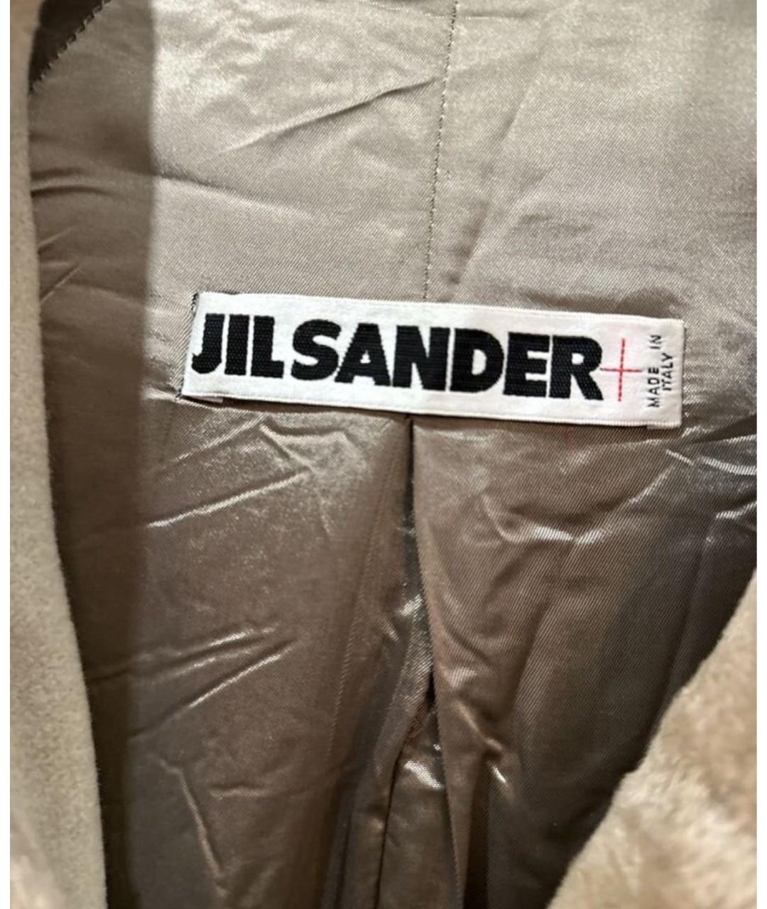 JIL SANDER Бежевое шерстяное пальто, фото 3