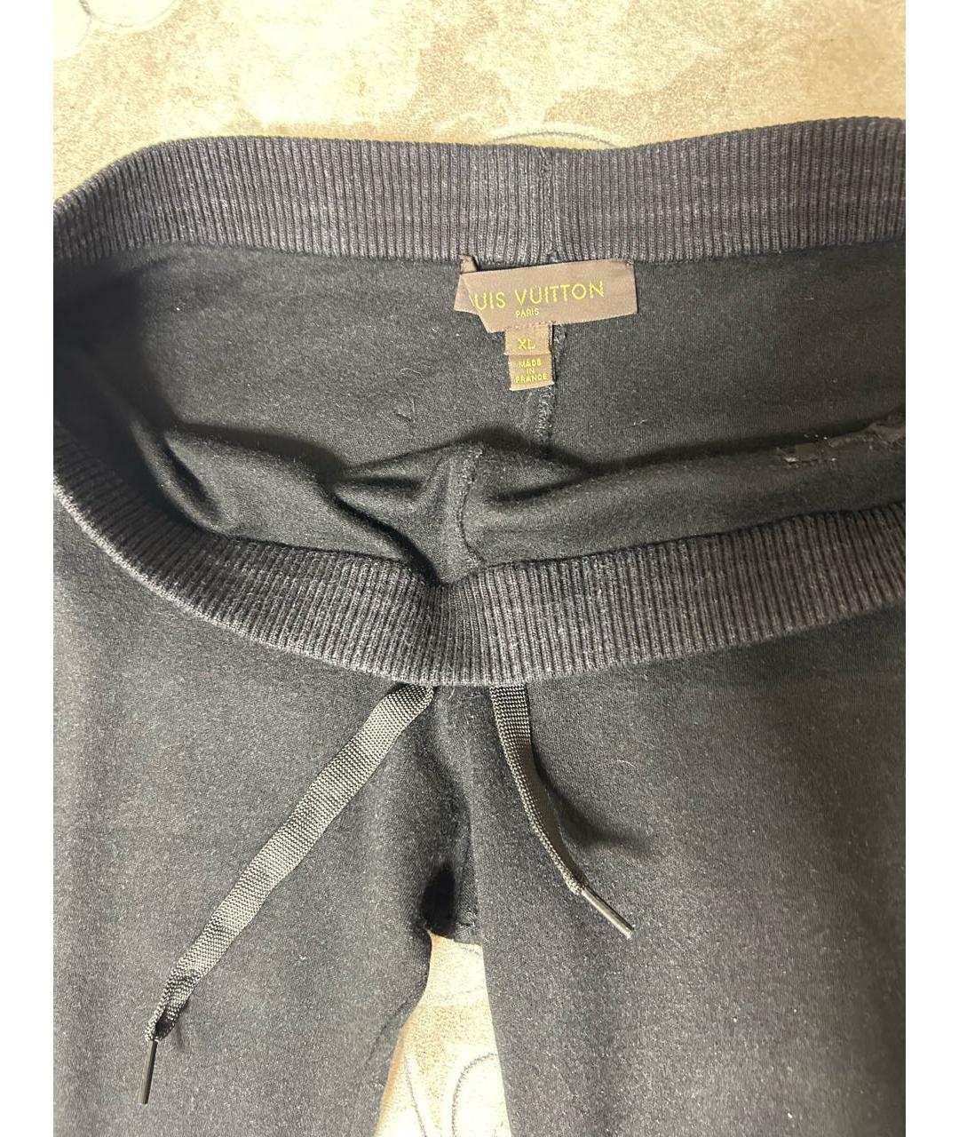 LOUIS VUITTON PRE-OWNED Черные кашемировые спортивные брюки и шорты, фото 3