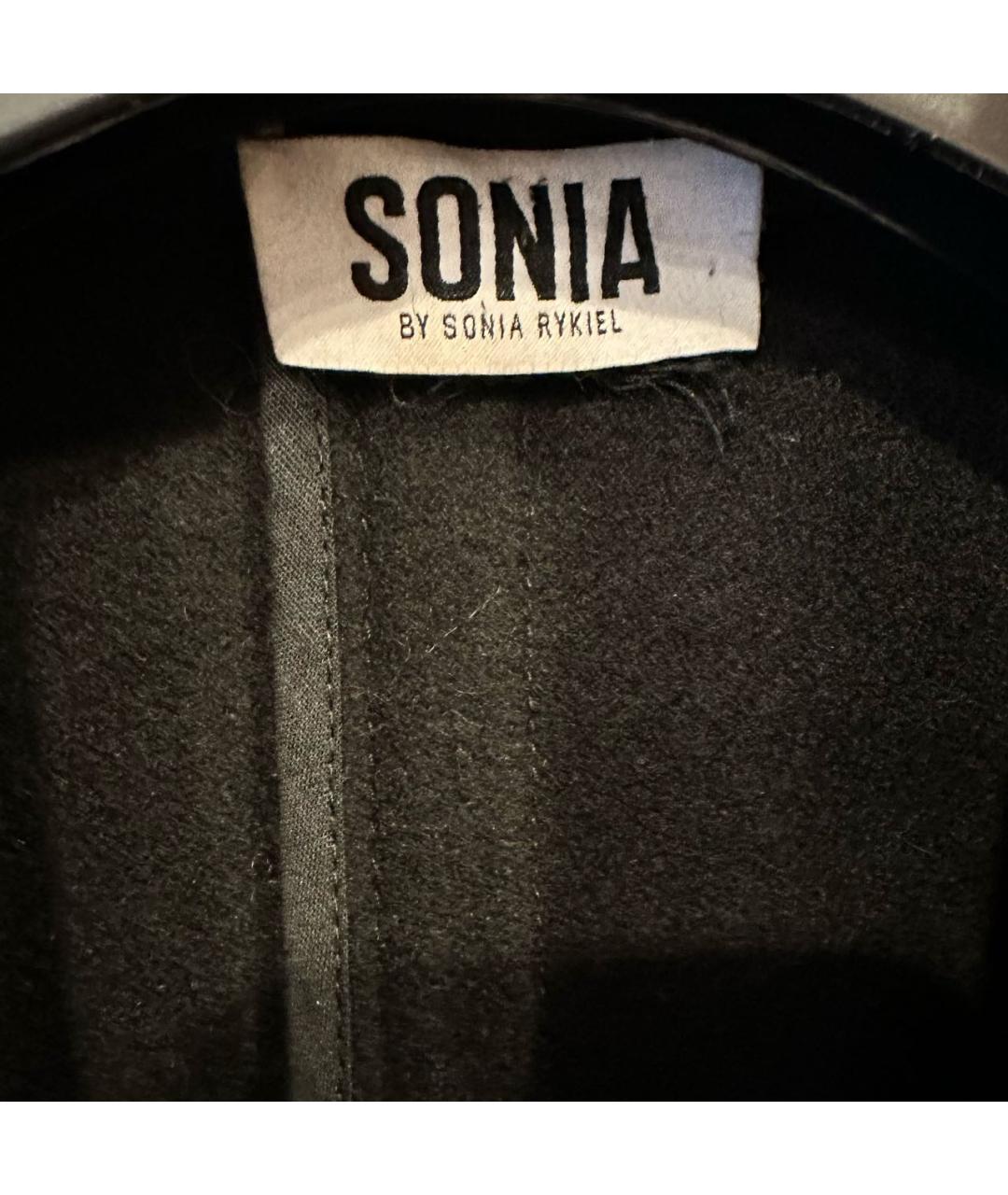 SONIA BY SONIA RYKIEL Черное шерстяное пальто, фото 3