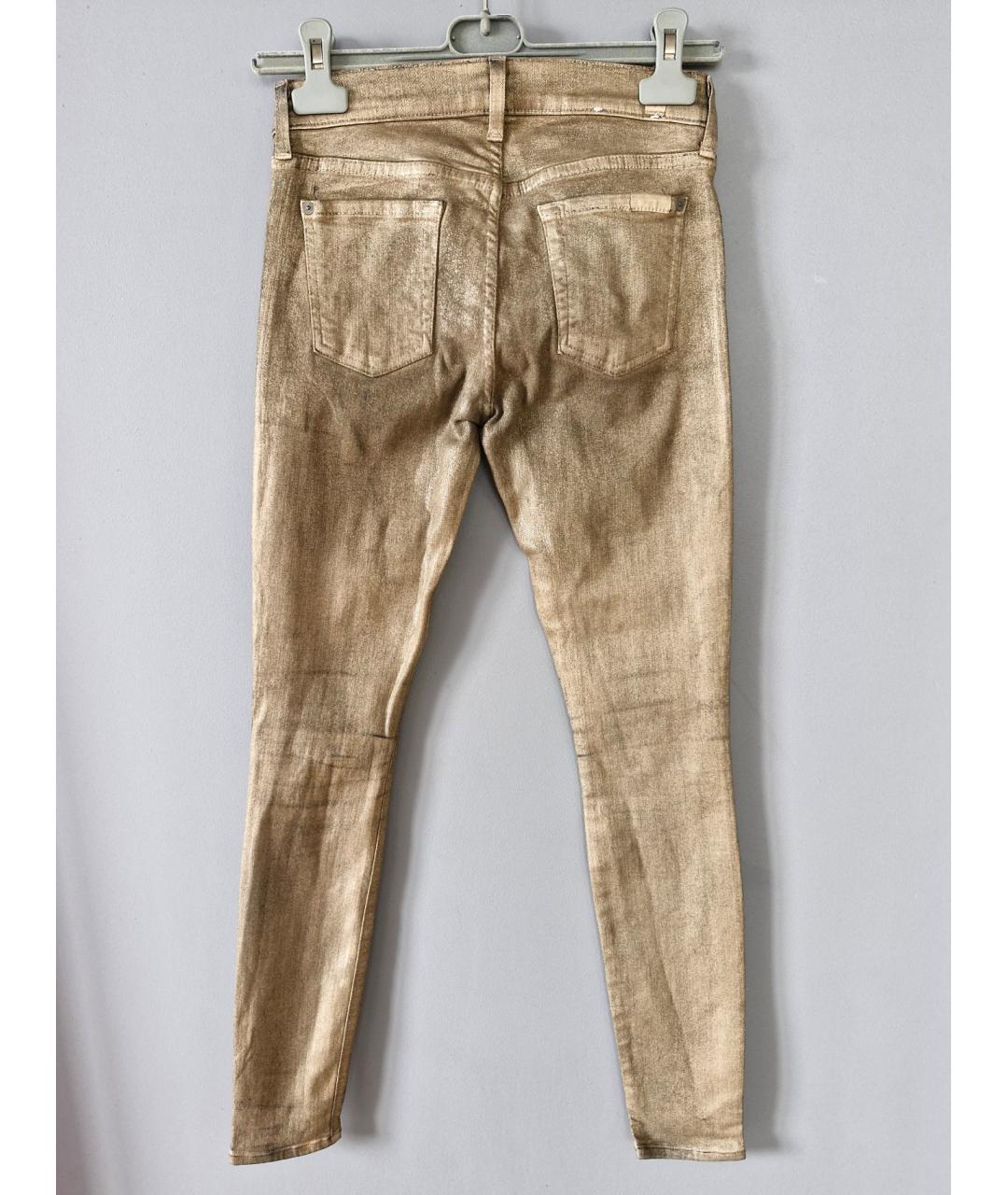 7 FOR ALL MANKIND Бежевые хлопковые прямые джинсы, фото 2