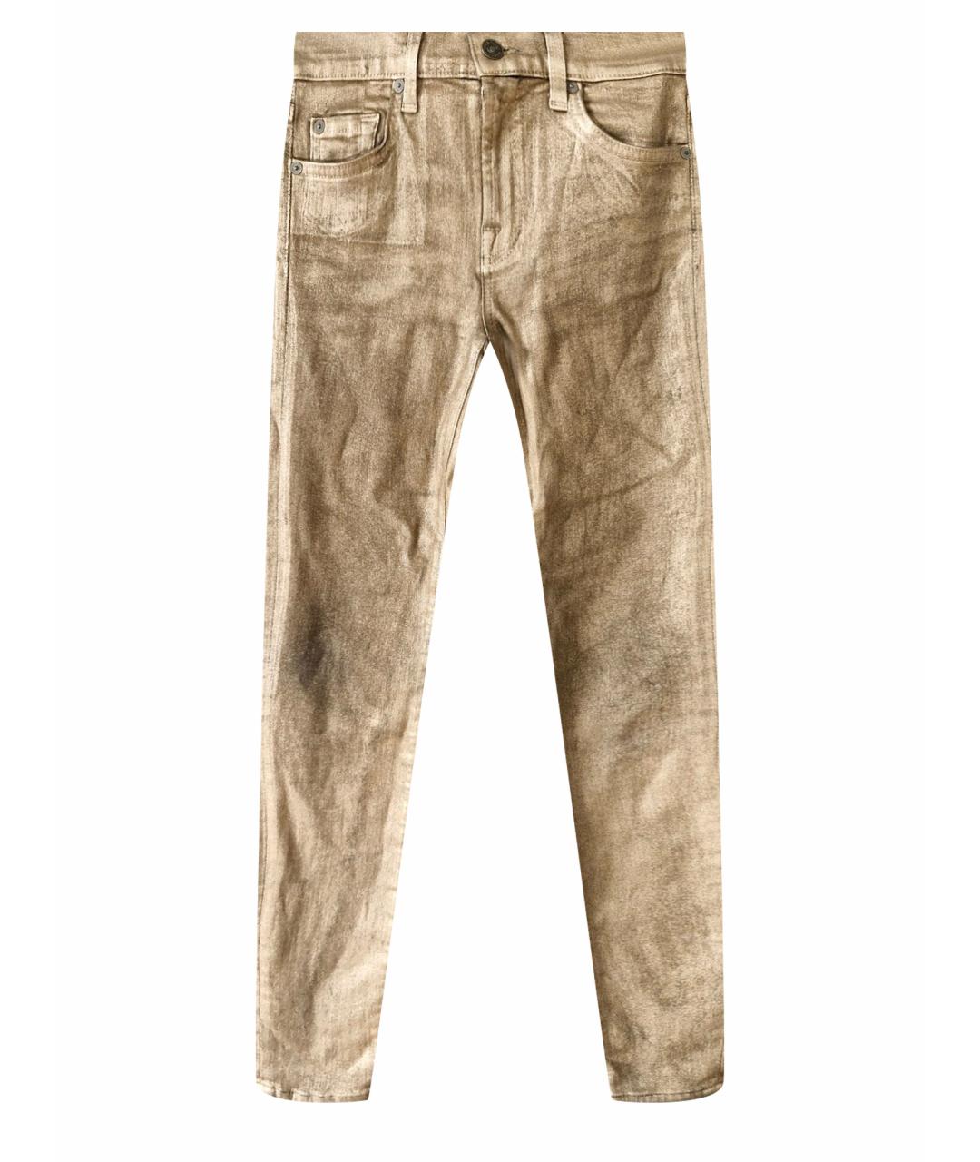 7 FOR ALL MANKIND Бежевые хлопковые прямые джинсы, фото 1