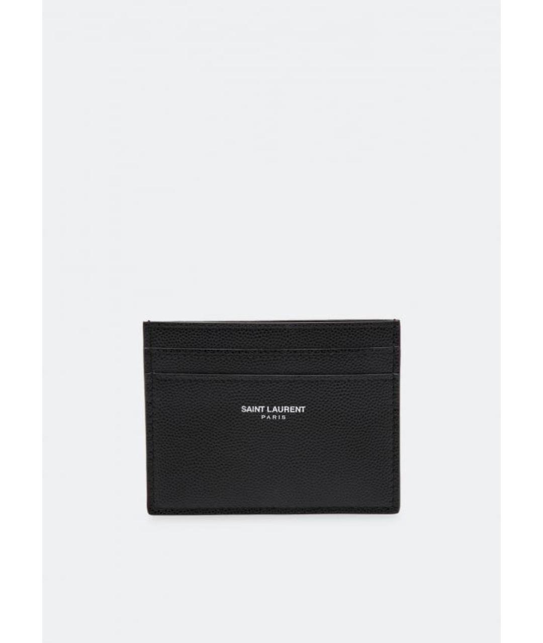 SAINT LAURENT Черный кожаный кардхолдер, фото 9