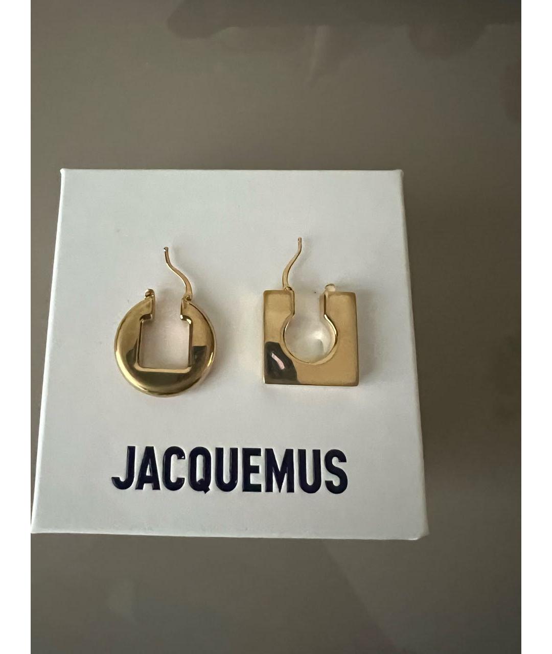 JACQUEMUS Золотые металлические серьги, фото 9