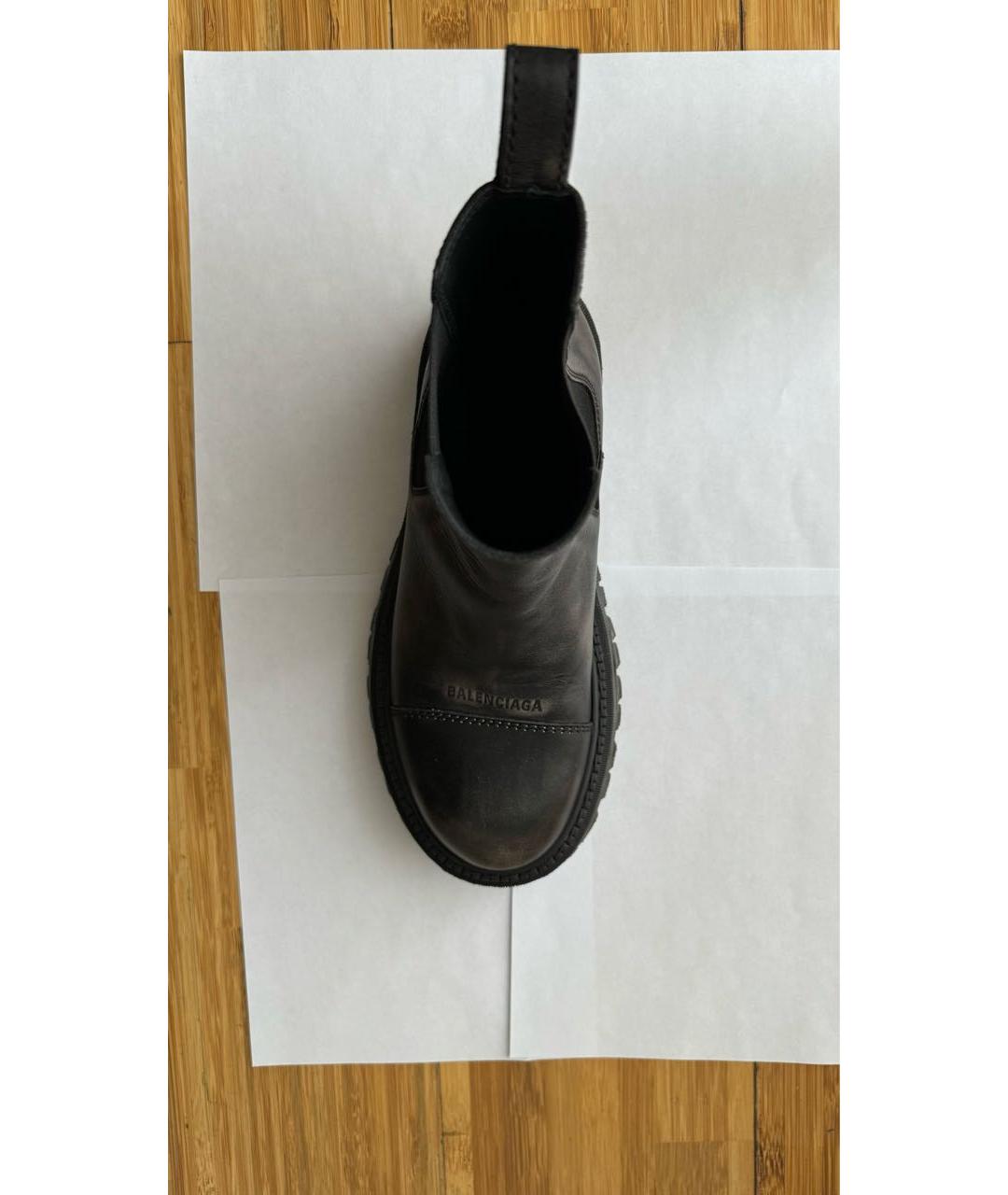 BALENCIAGA Черные кожаные высокие ботинки, фото 3