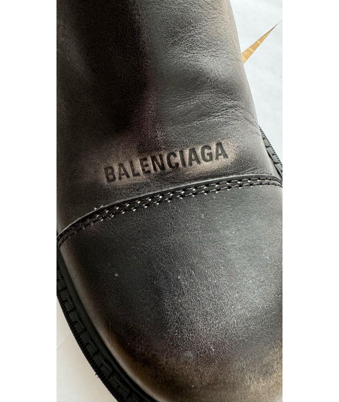 BALENCIAGA Черные кожаные высокие ботинки, фото 5
