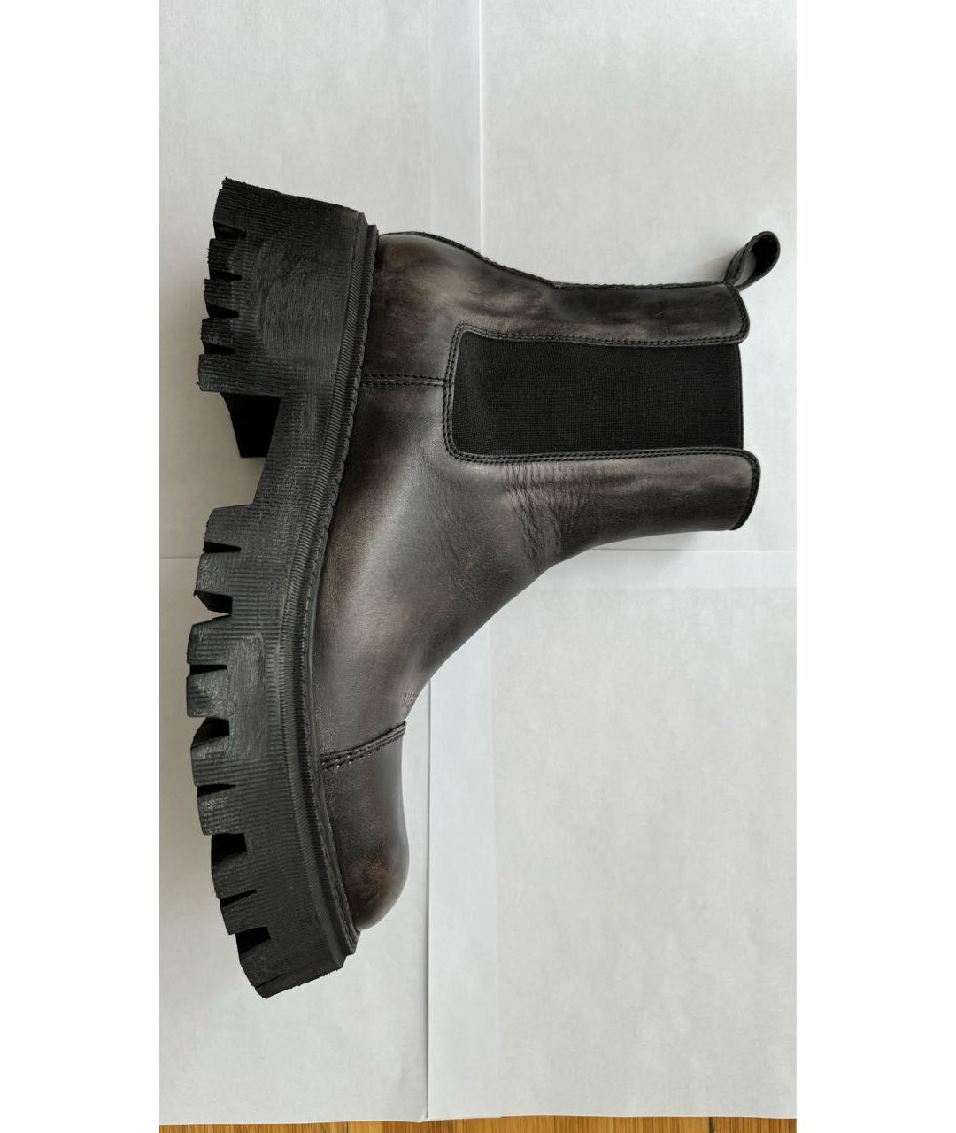 BALENCIAGA Черные кожаные высокие ботинки, фото 9
