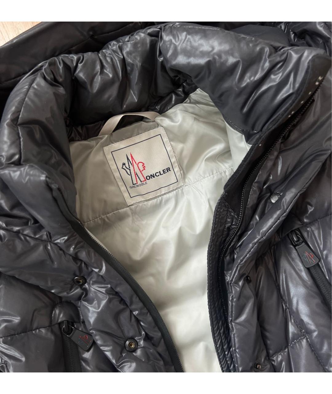 MONCLER GRENOBLE Антрацитовый полиэстеровый пуховик, фото 4