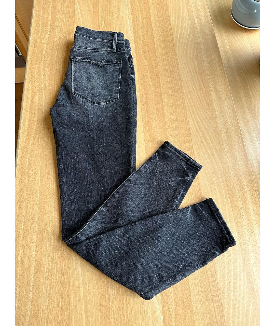 FRAME Антрацитовые хлопко-эластановые джинсы слим, фото 6