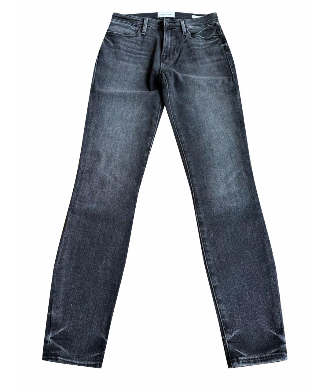 FRAME Антрацитовые хлопко-эластановые джинсы слим, фото 1