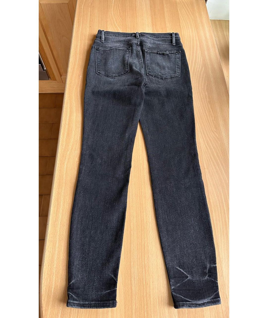 FRAME Антрацитовые хлопко-эластановые джинсы слим, фото 2