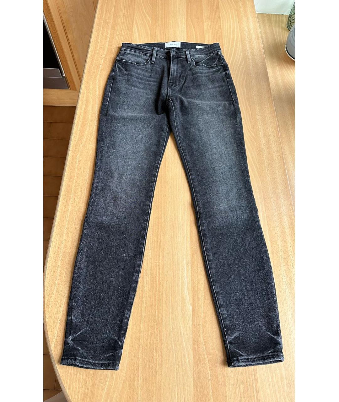 FRAME Антрацитовые хлопко-эластановые джинсы слим, фото 8