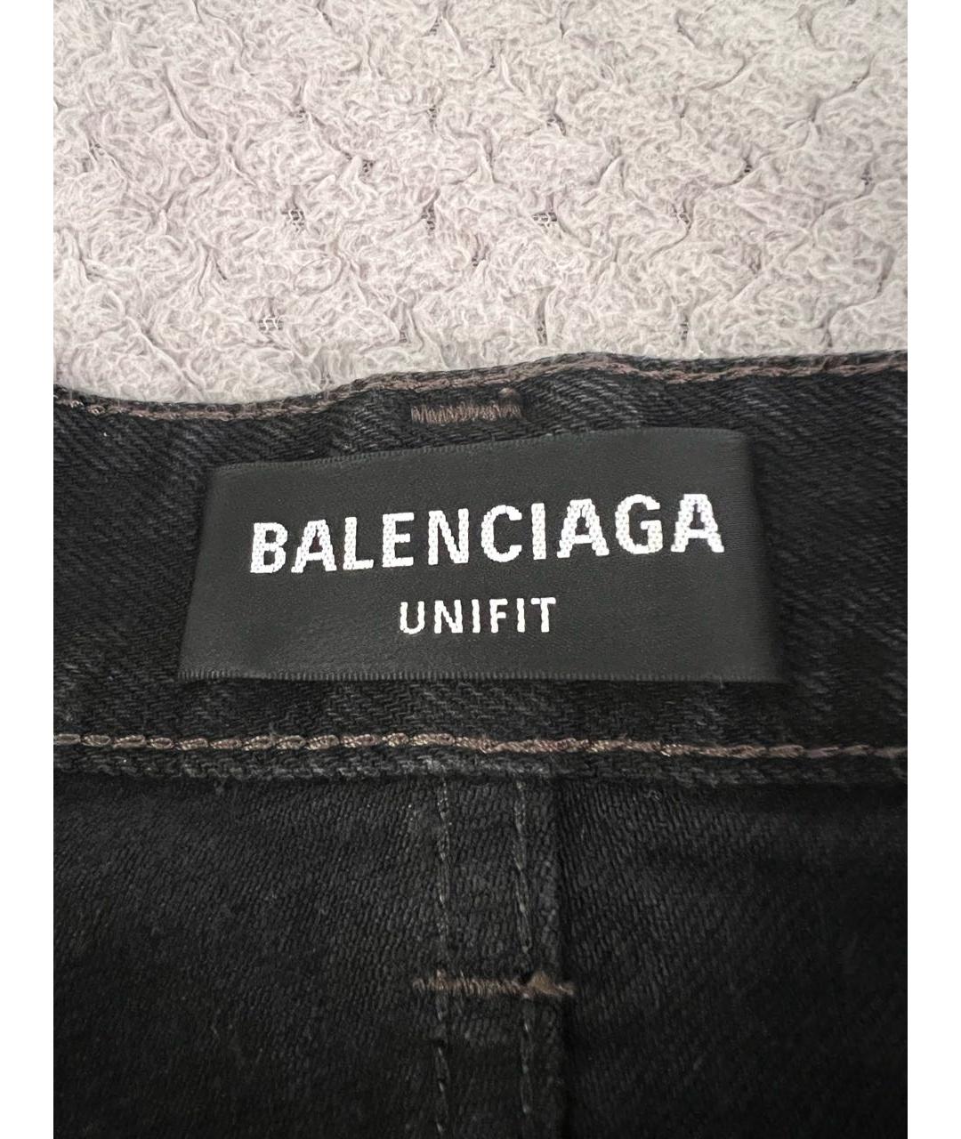 BALENCIAGA Черные хлопко-полиэстеровые прямые джинсы, фото 5