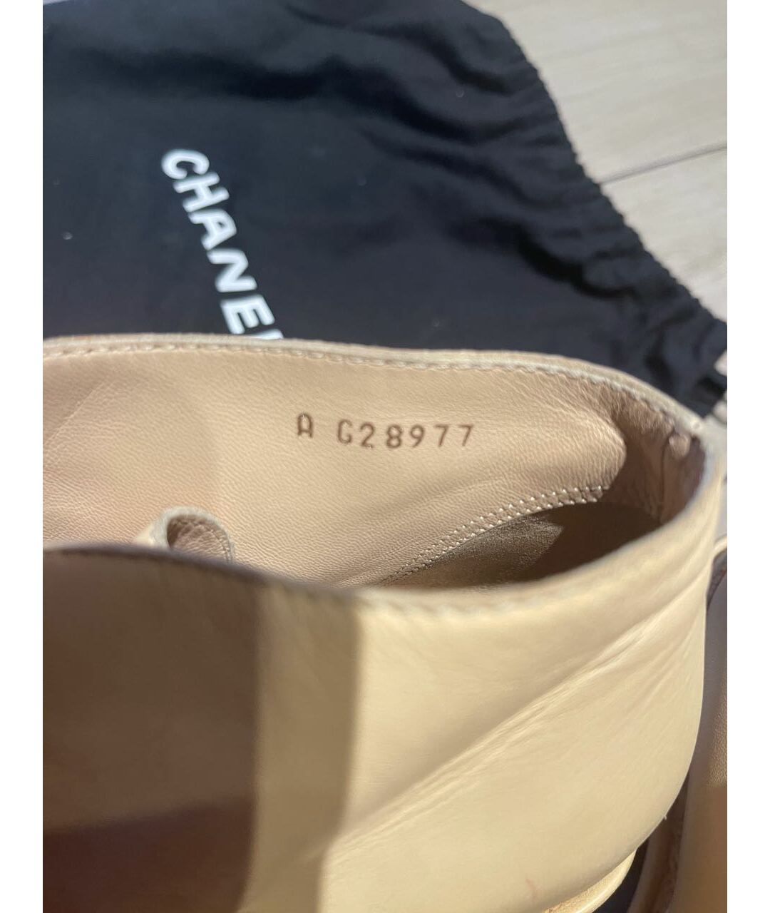 CHANEL PRE-OWNED Бежевые кожаные ботинки, фото 7