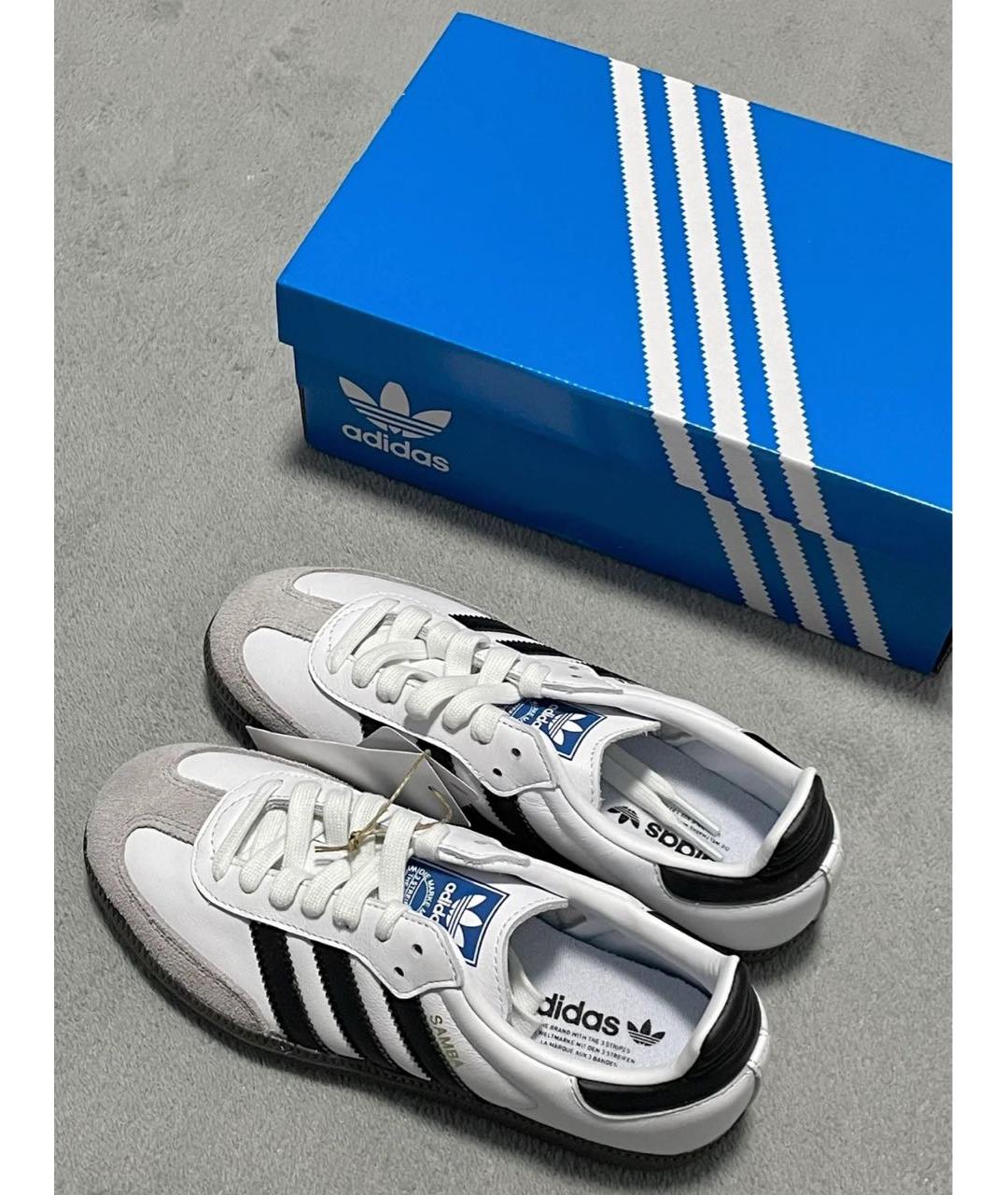 ADIDAS Белые кожаные кроссовки, фото 7