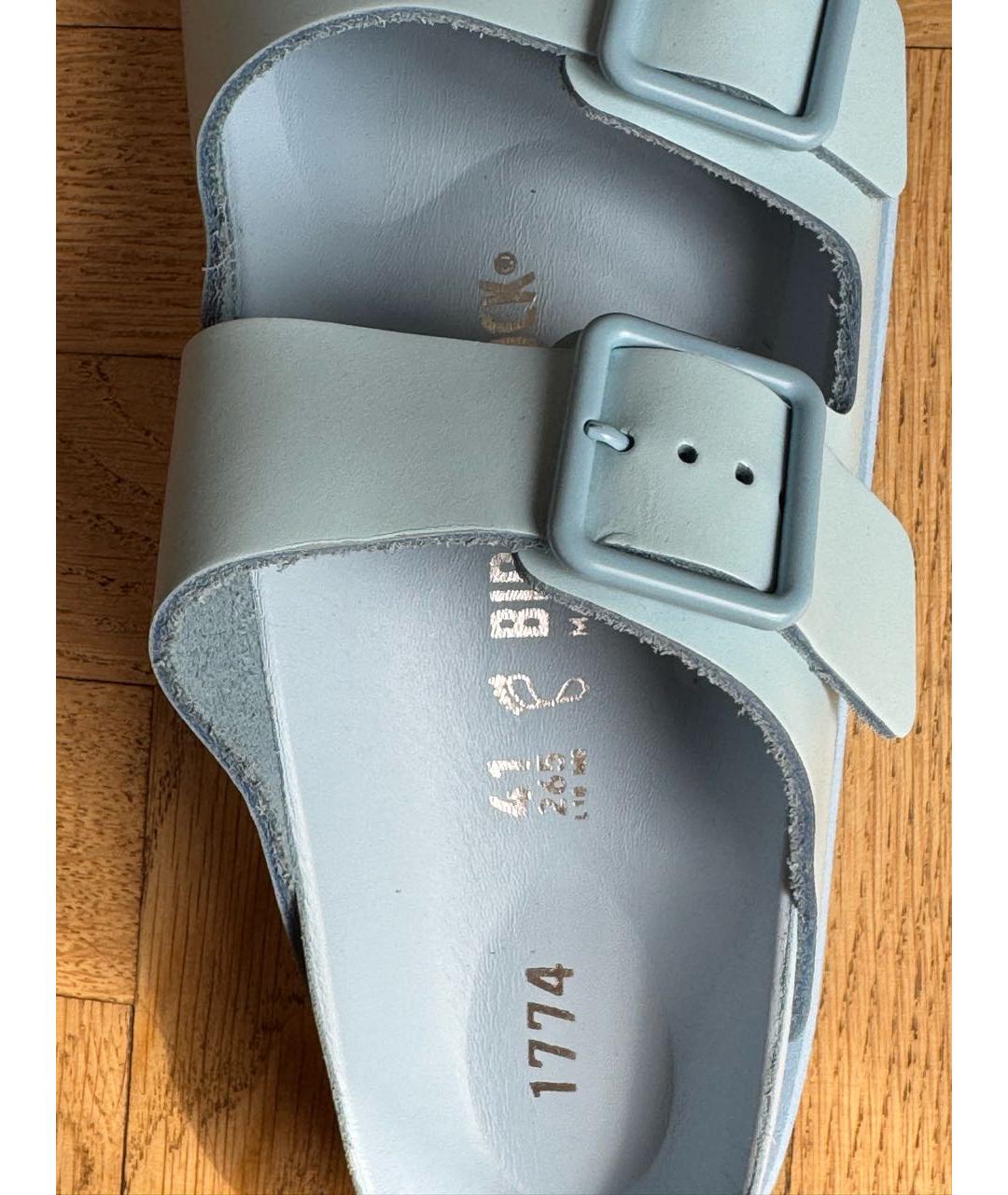 BIRKENSTOCK Голубые кожаные сандалии, фото 7