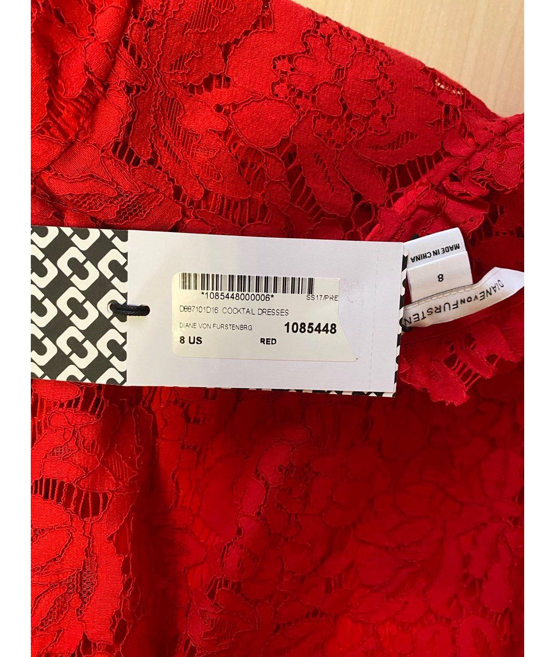 DIANE VON FURSTENBERG Красное хлопковое коктейльное платье, фото 8