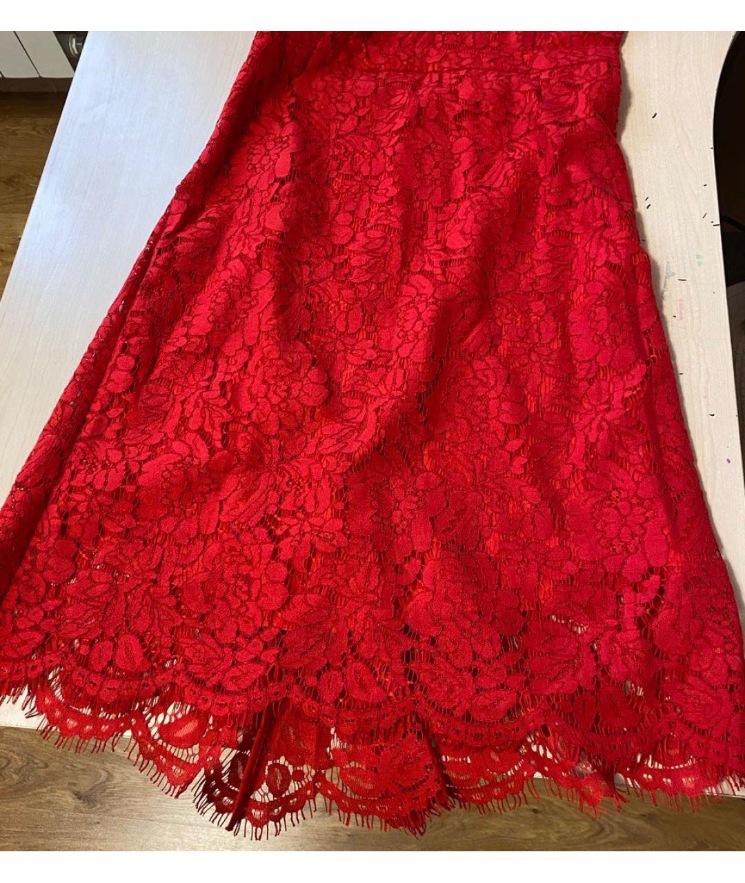 DIANE VON FURSTENBERG Красное хлопковое коктейльное платье, фото 7