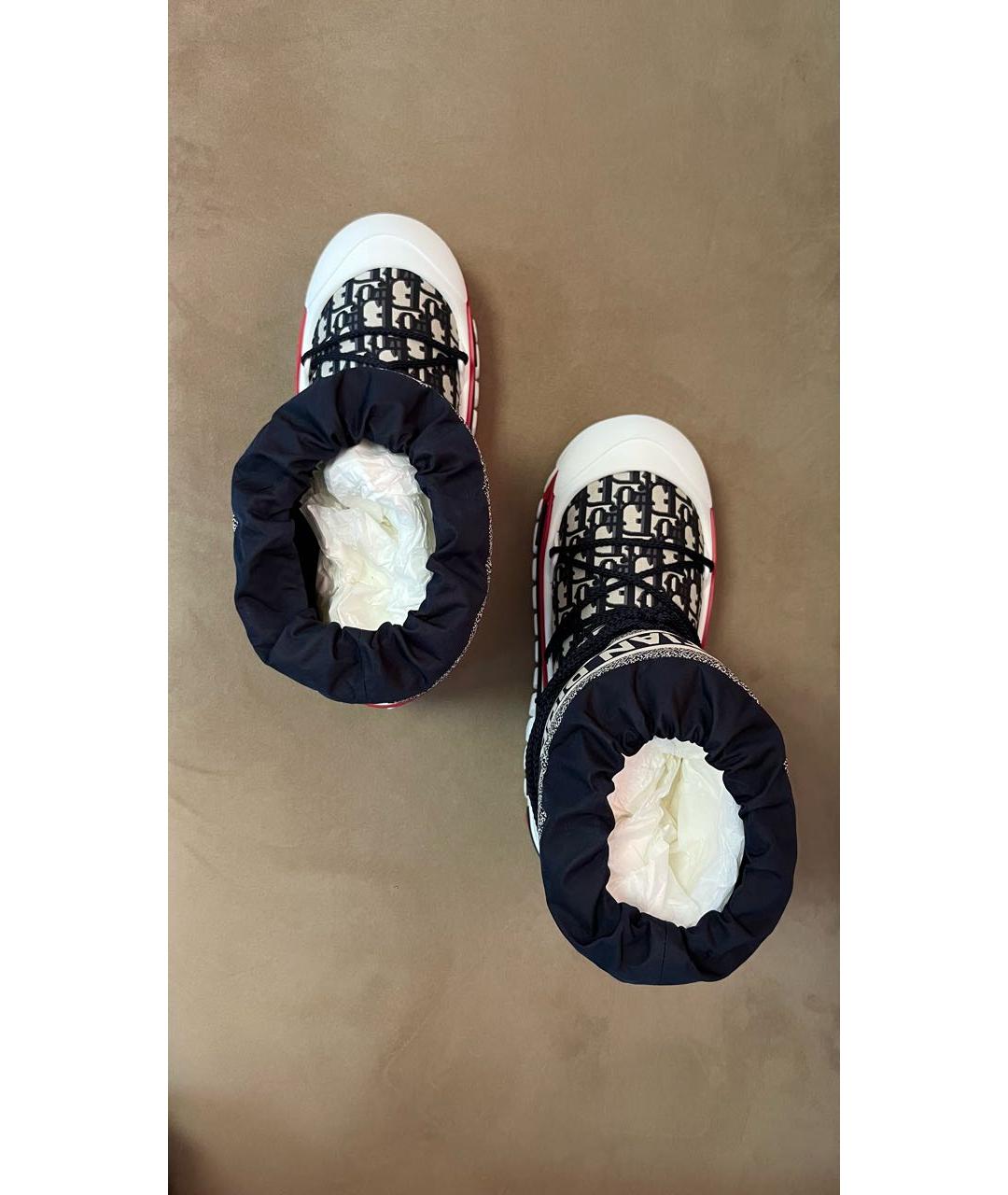 CHRISTIAN DIOR Темно-синие текстильные ботинки, фото 3