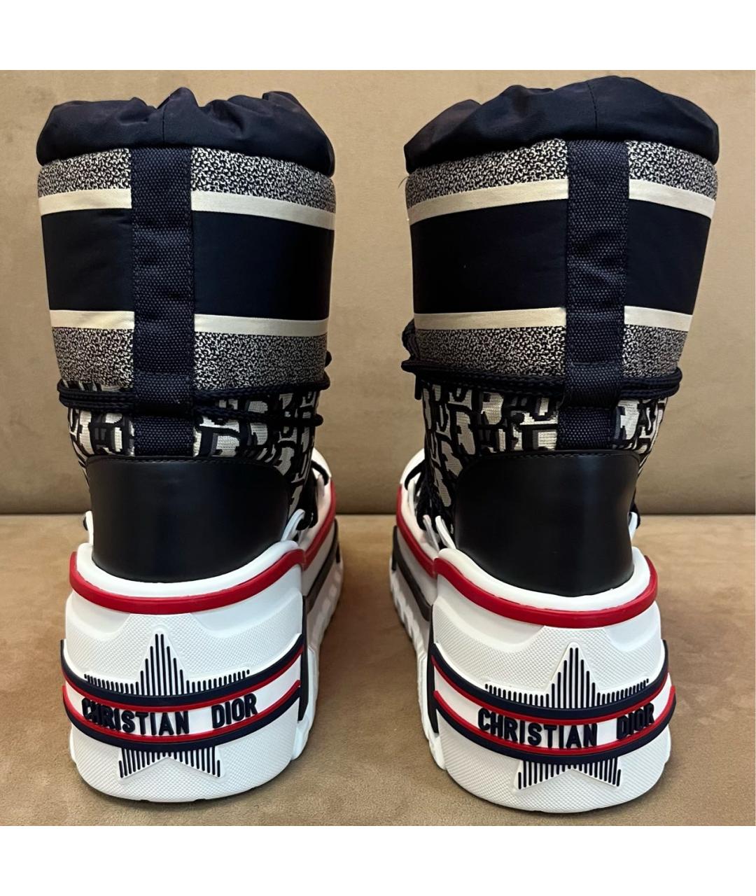 CHRISTIAN DIOR Темно-синие текстильные ботинки, фото 4