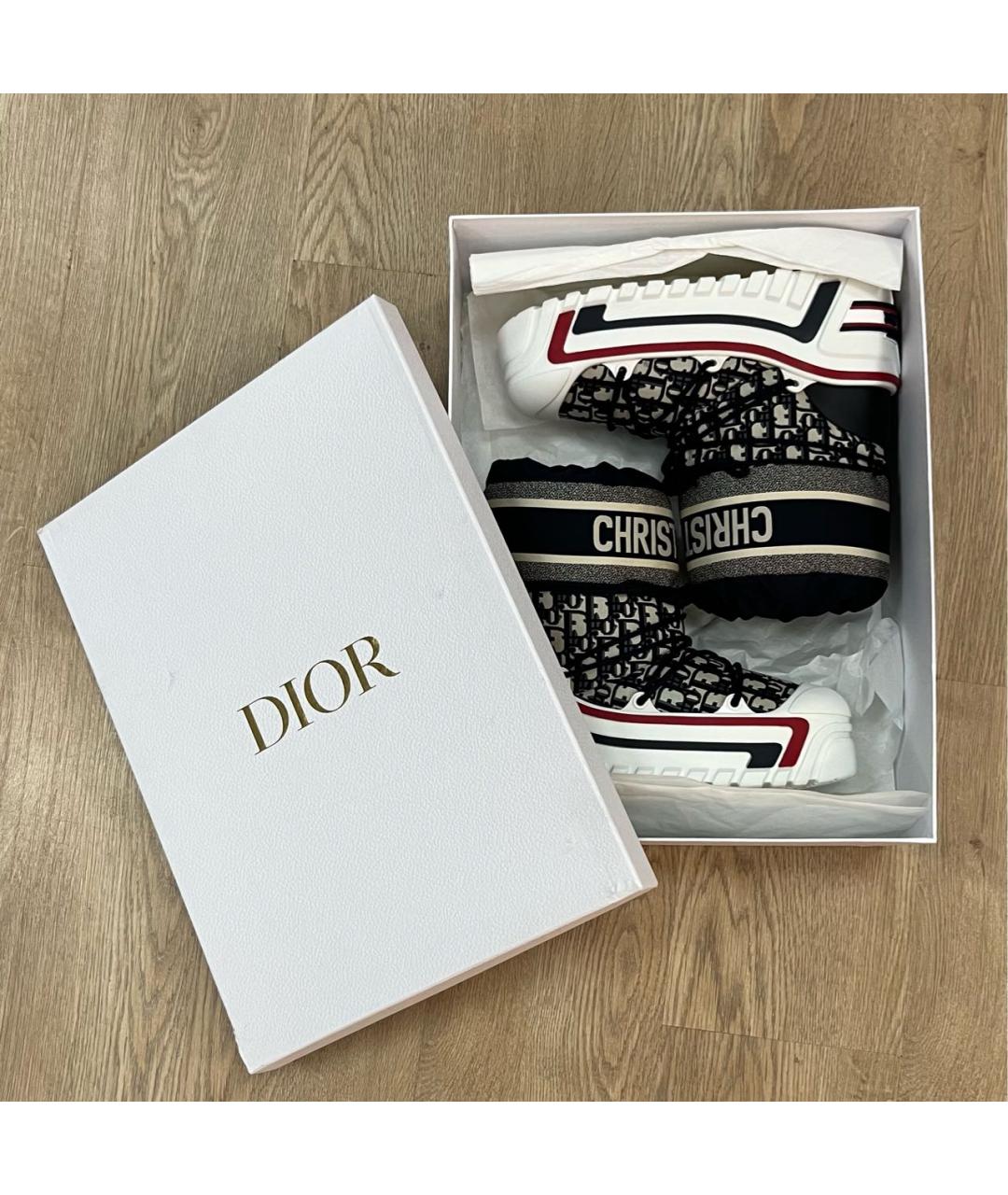 CHRISTIAN DIOR Темно-синие текстильные ботинки, фото 7