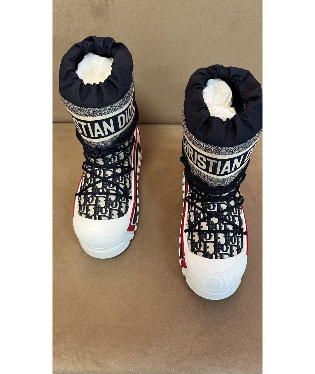 CHRISTIAN DIOR Темно-синие текстильные ботинки, фото 2