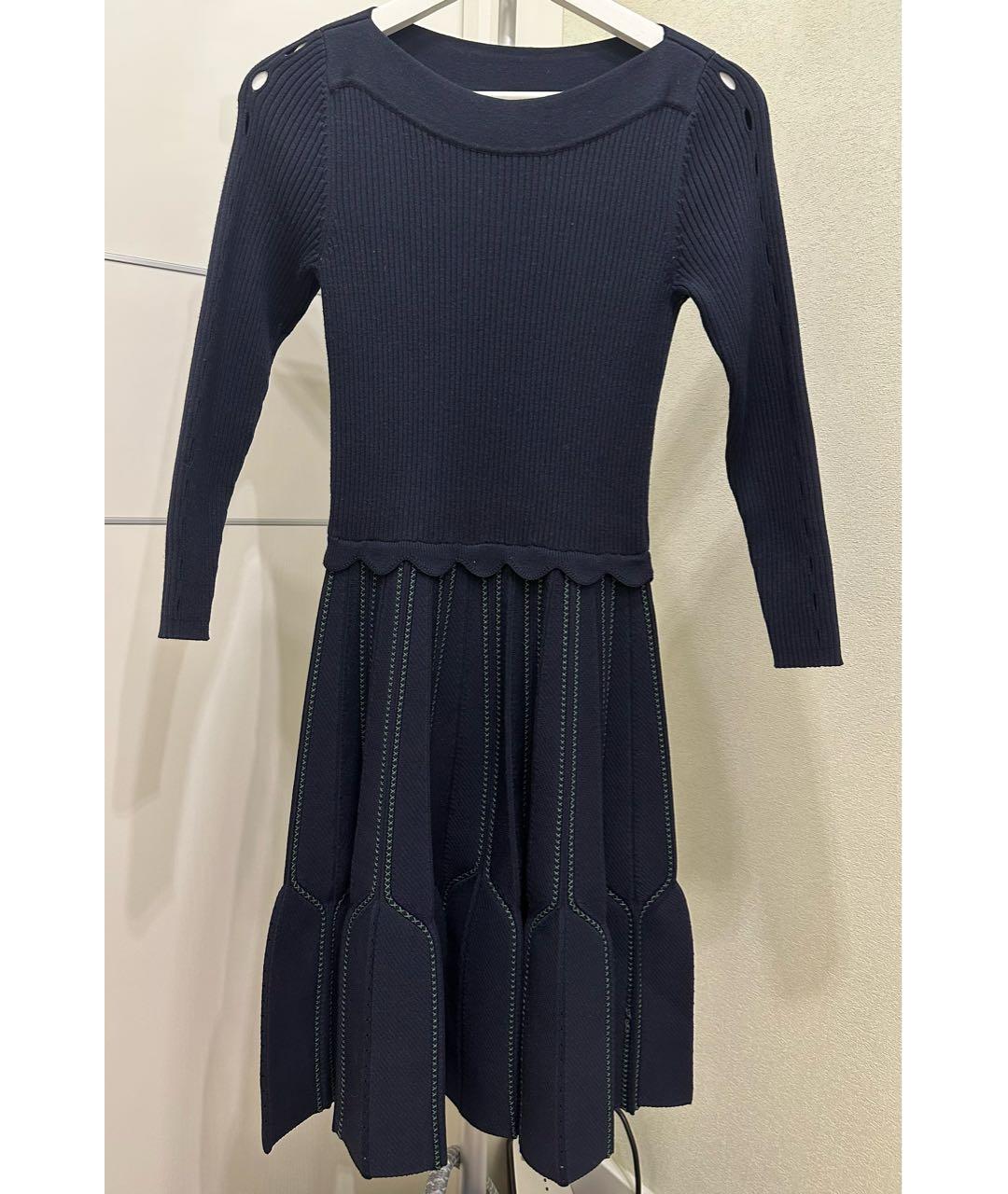 SANDRO Темно-синее вискозное повседневное платье, фото 9