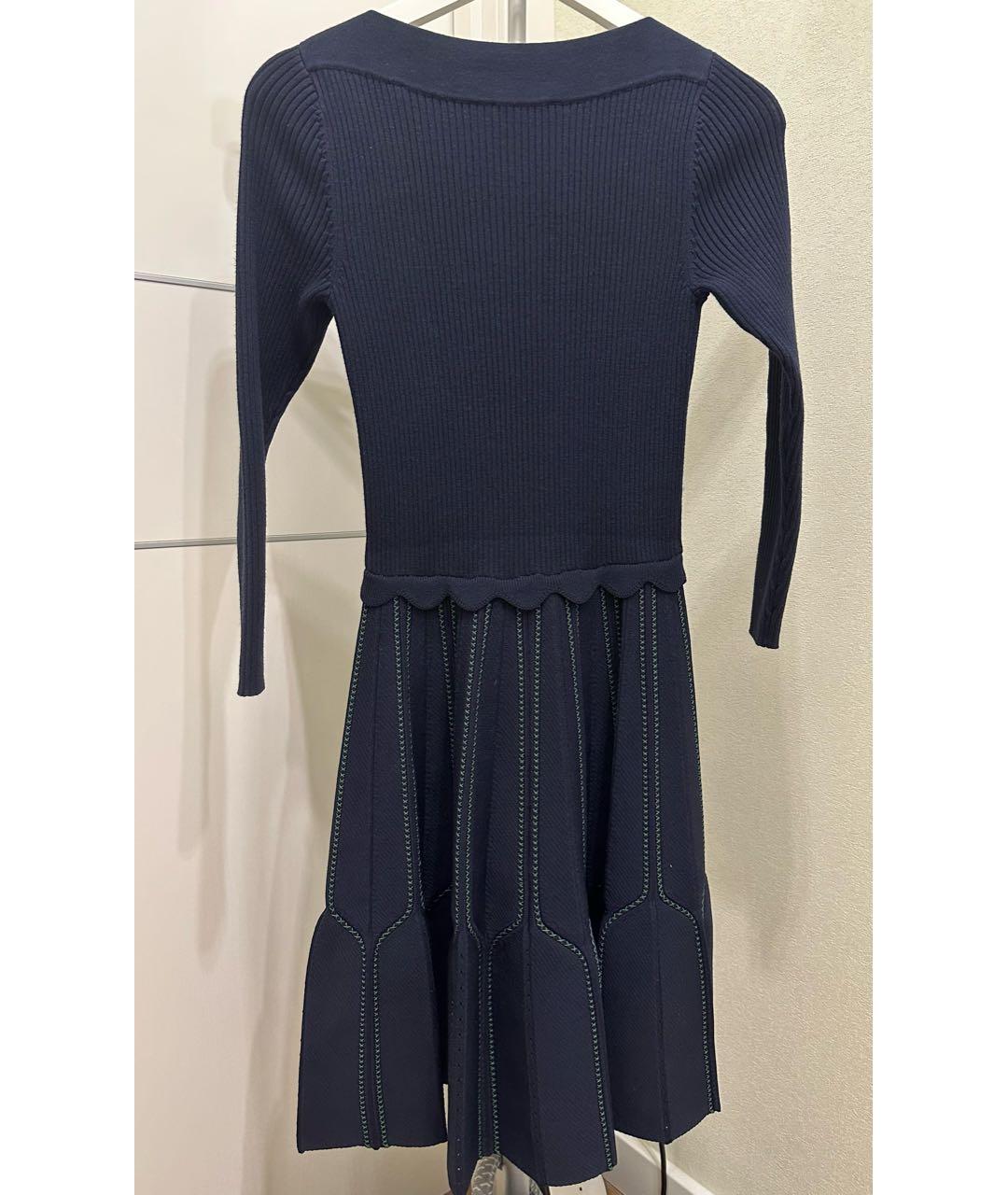 SANDRO Темно-синее вискозное повседневное платье, фото 2