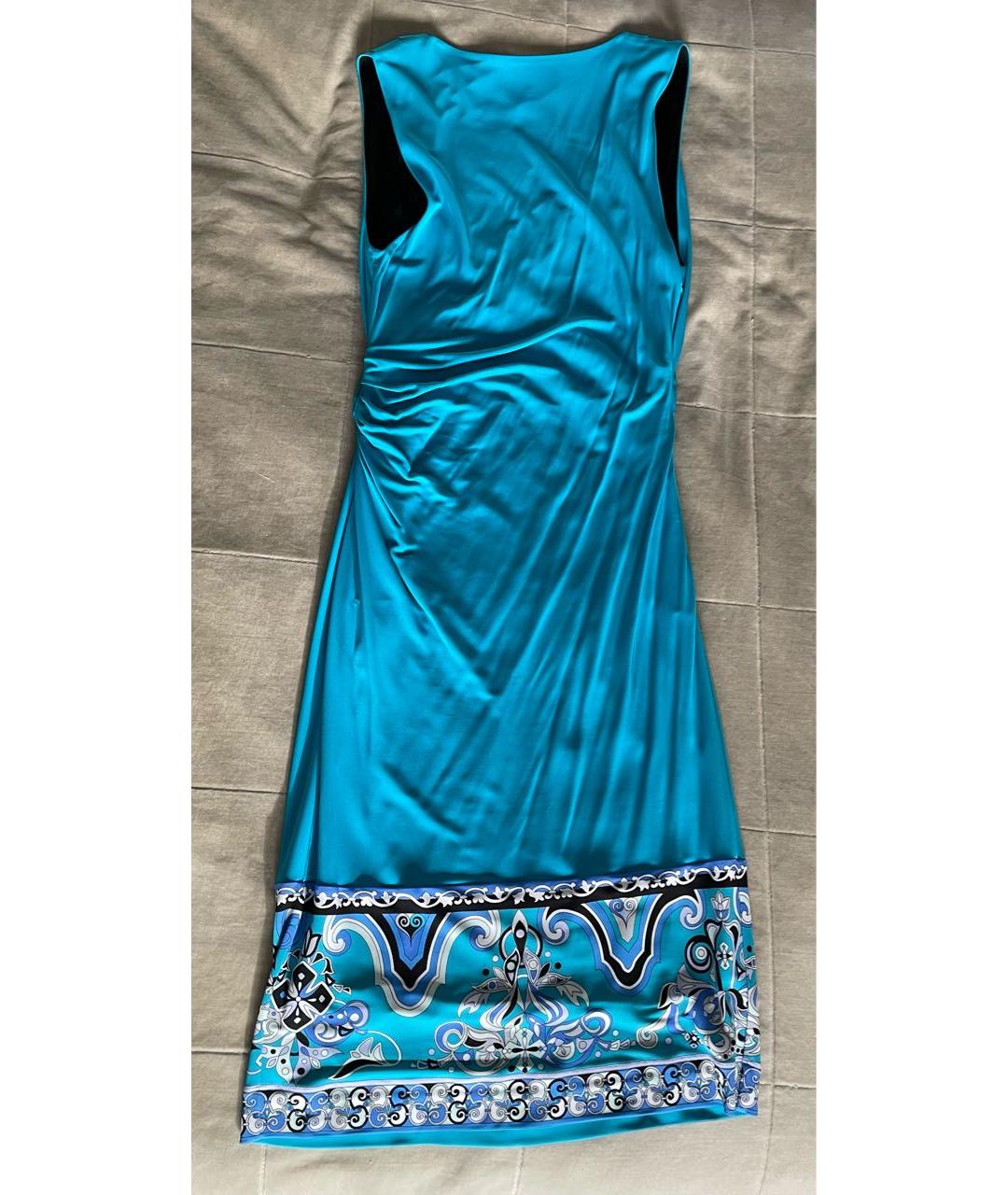 EMILIO PUCCI Синее вискозное коктейльное платье, фото 5