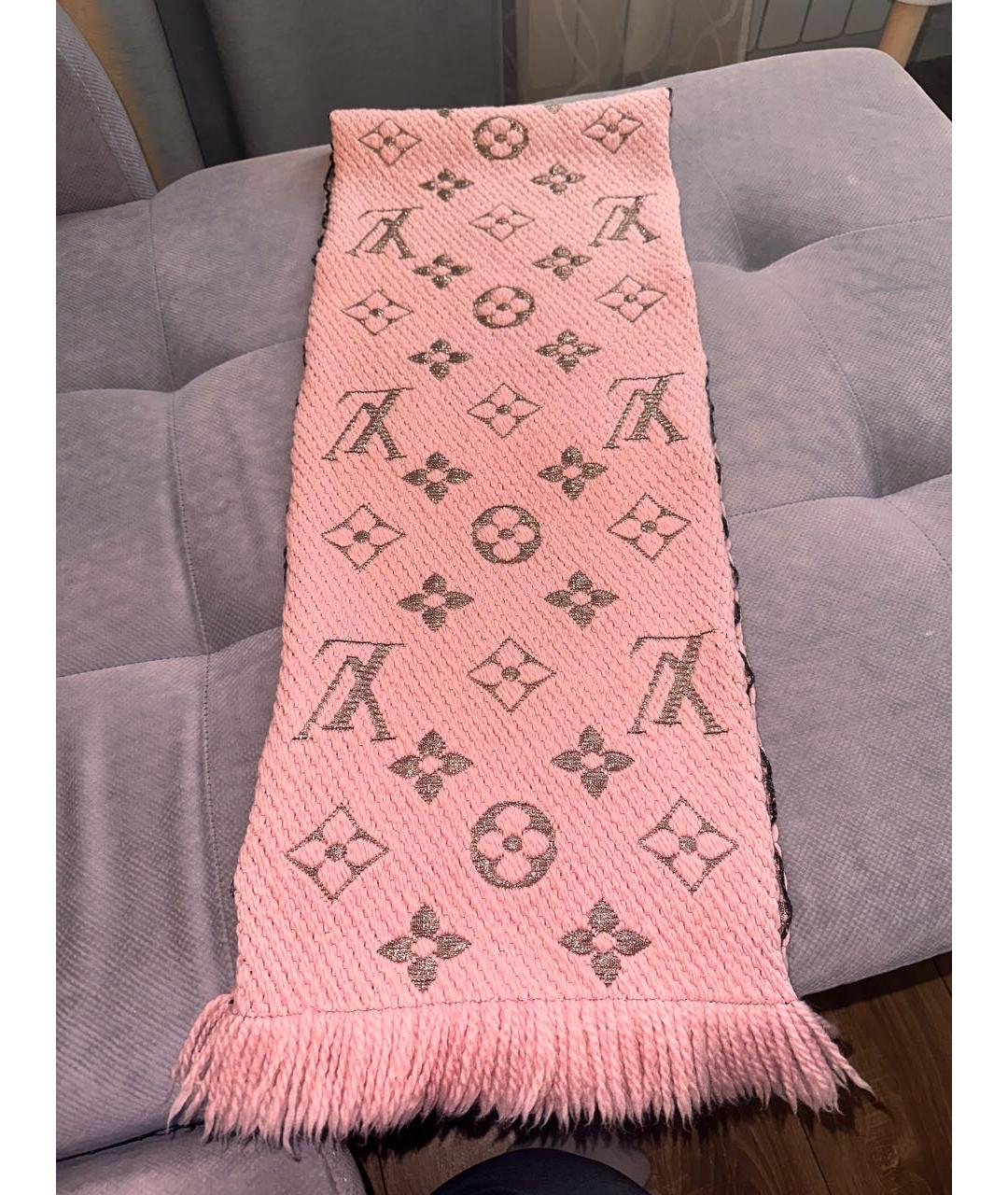LOUIS VUITTON PRE-OWNED Розовый шерстяной шарф, фото 4