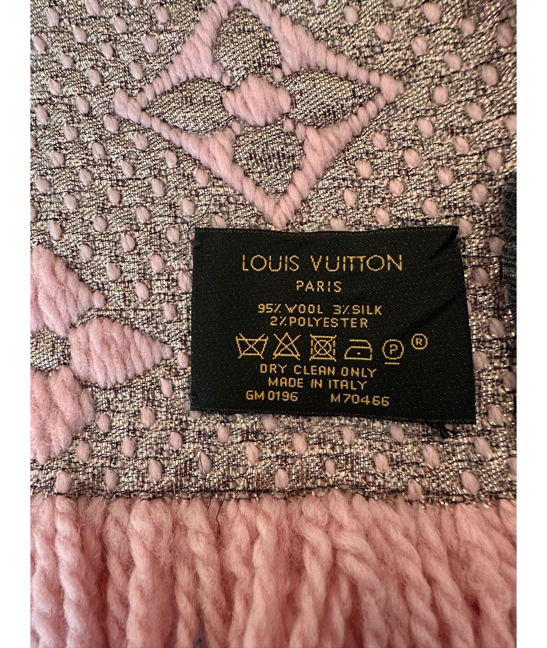 LOUIS VUITTON PRE-OWNED Розовый шерстяной шарф, фото 6