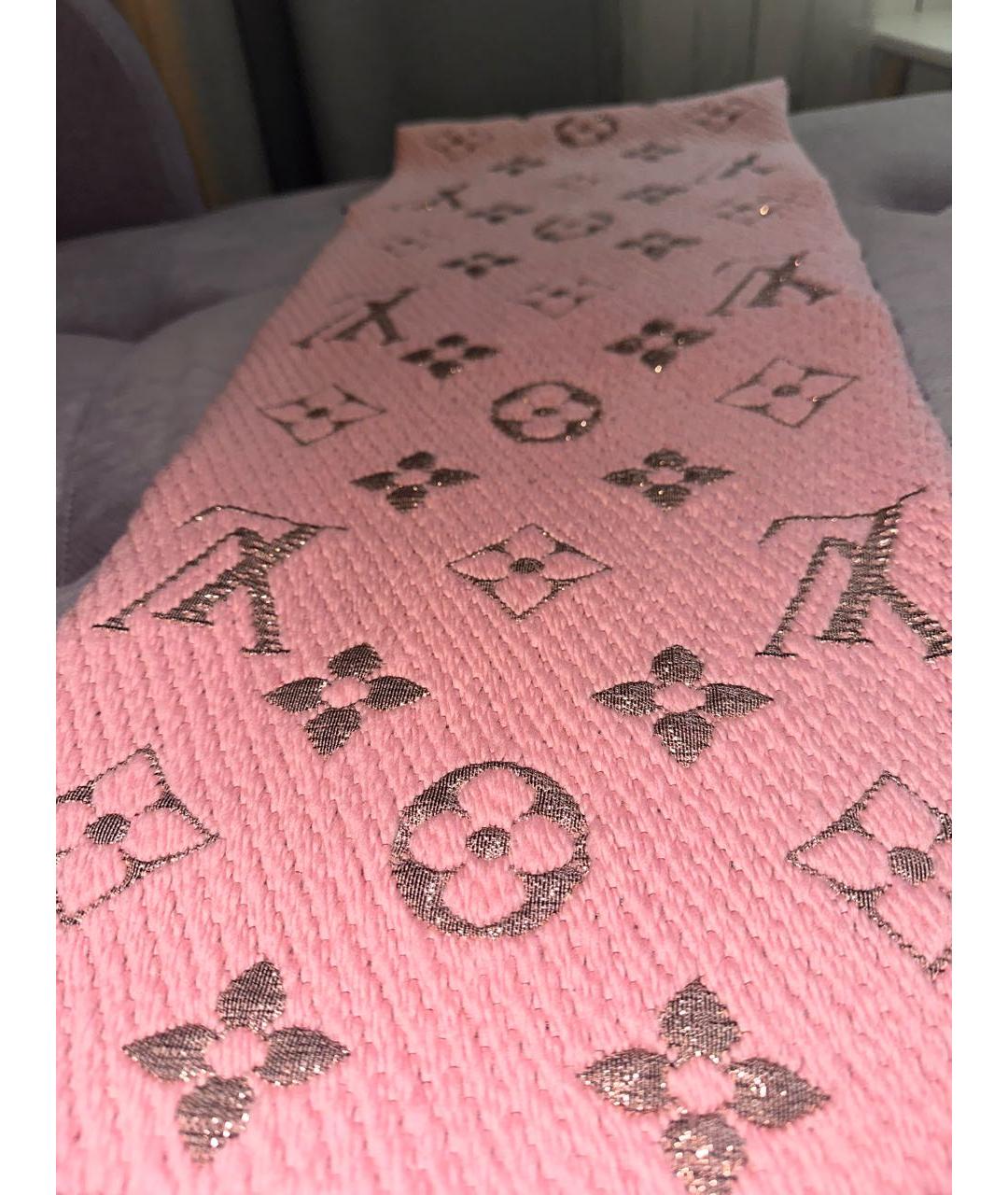 LOUIS VUITTON PRE-OWNED Розовый шерстяной шарф, фото 5