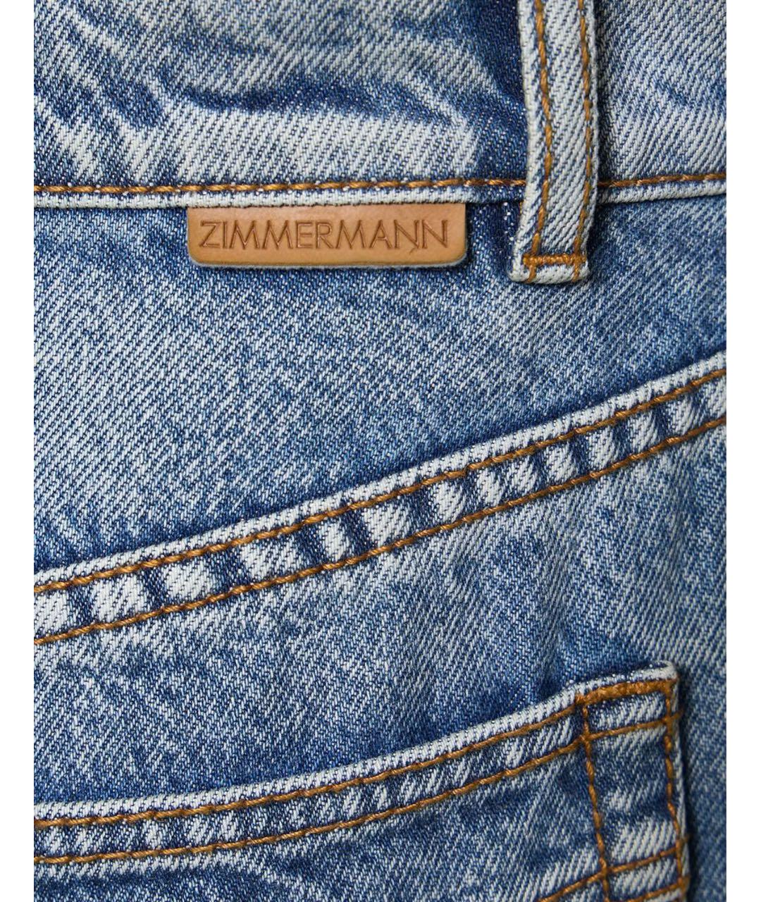 ZIMMERMANN Синие хлопковые джинсы клеш, фото 4