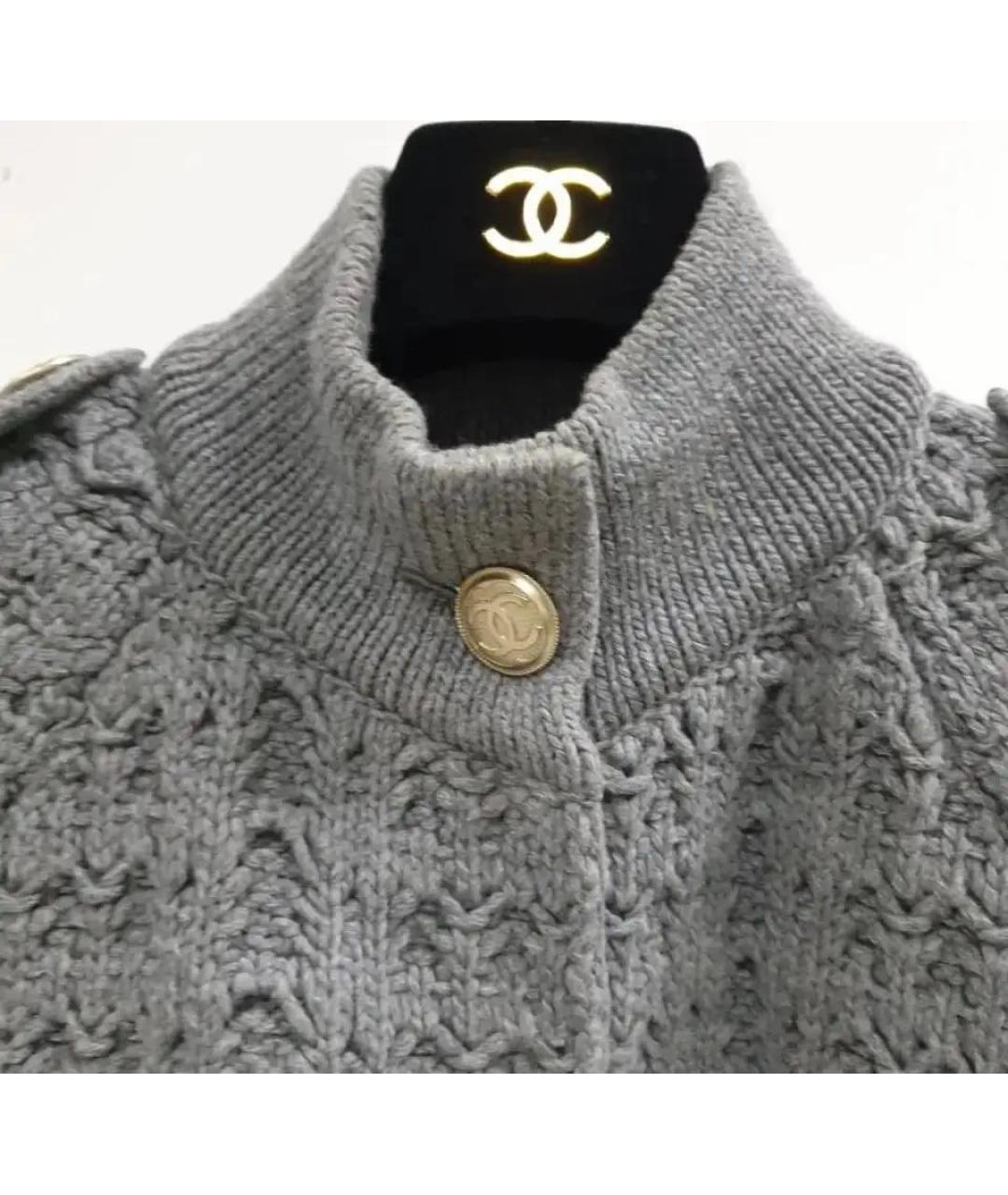 CHANEL Серое шерстяное пальто, фото 4