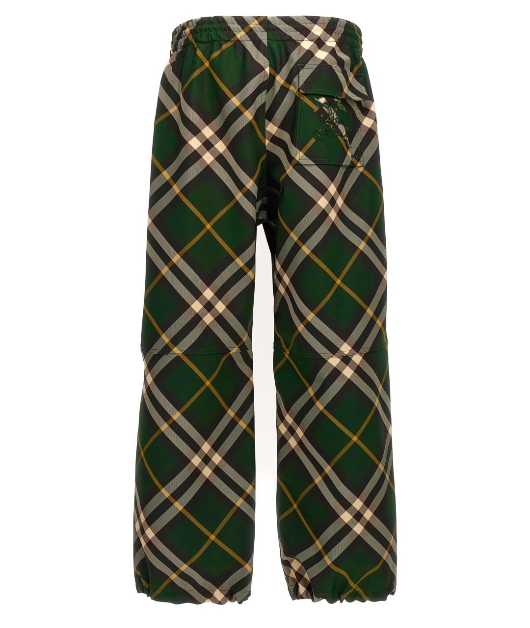 BURBERRY Зеленые полиэстеровые повседневные брюки, фото 2