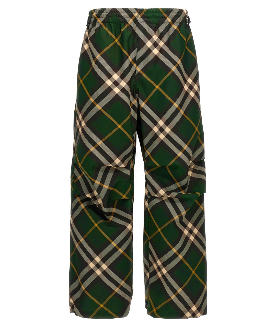BURBERRY Зеленые полиэстеровые повседневные брюки, фото 1