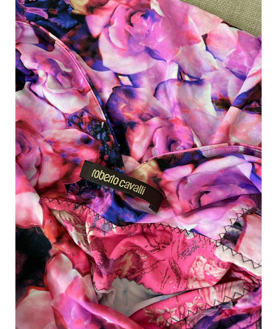 ROBERTO CAVALLI Розовое синтетическое повседневное платье, фото 4