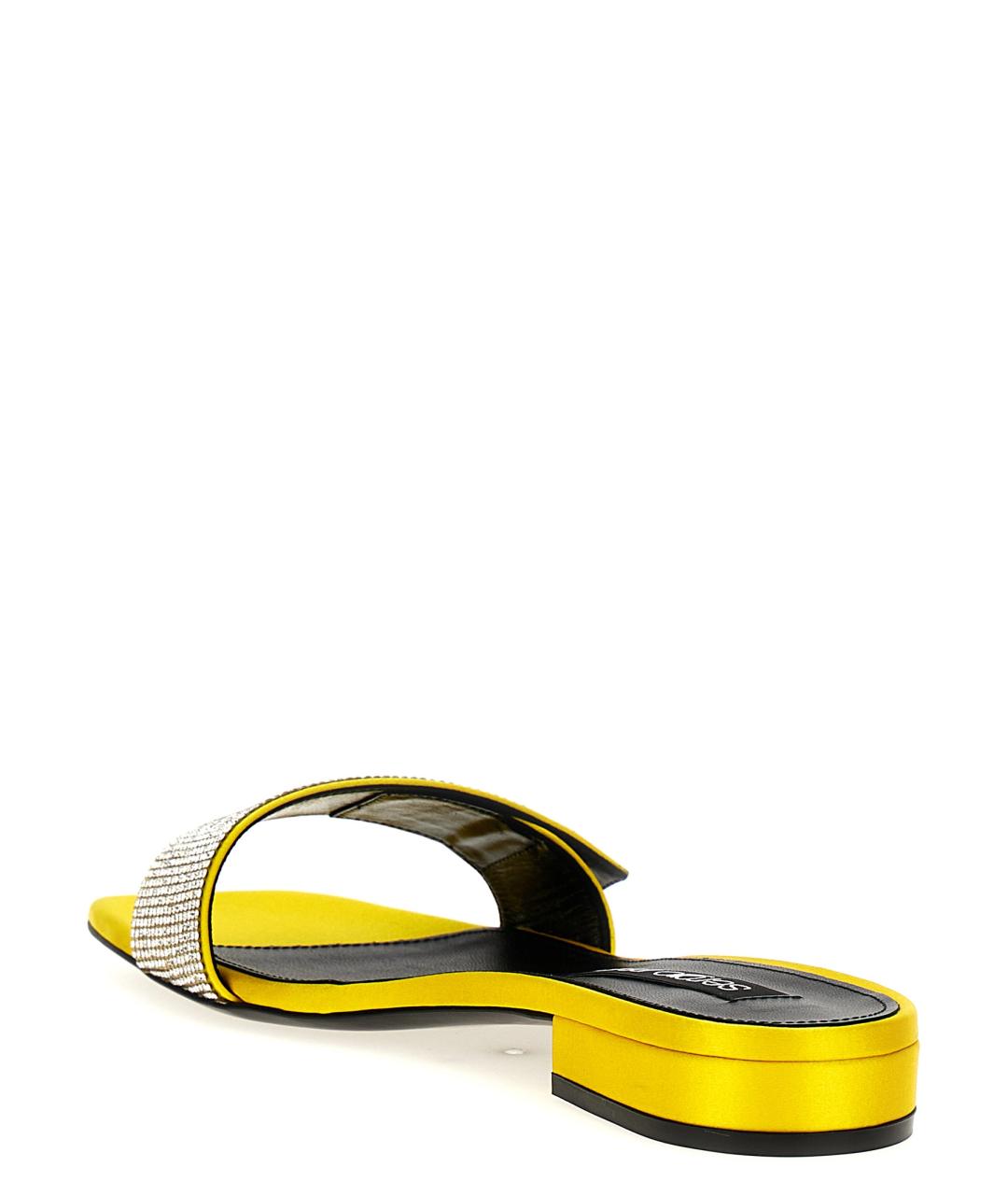 SERGIO ROSSI Желтые текстильные сандалии, фото 3