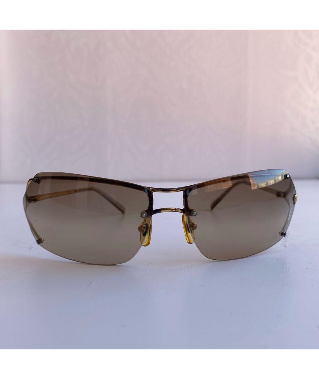 VERSACE Золотые металлические солнцезащитные очки, фото 7
